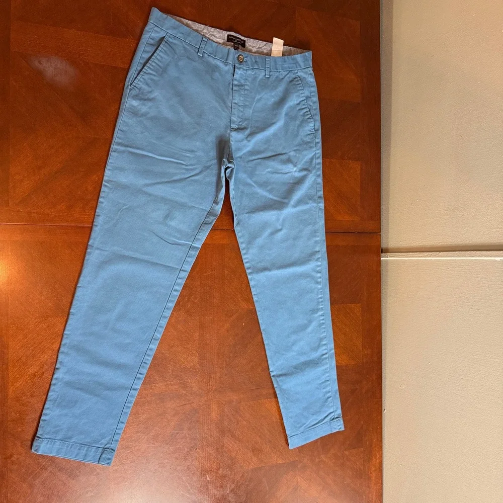Banana Republic Mason Chino Pants Mens 36x34 Light Blue Stretch Cotton Casual